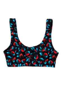 Top alegre de bikini deportivo Cerezas oscuras