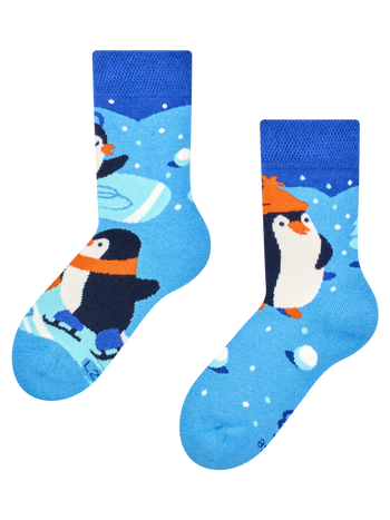Calcetines infantiles de invierno Pingüinos patinadores