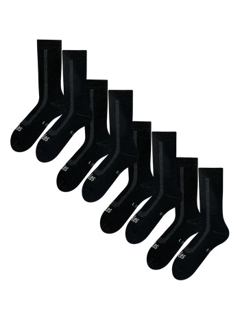 Pack de 4 pares de calcetines de lana merina con tejido de rizo – Negro