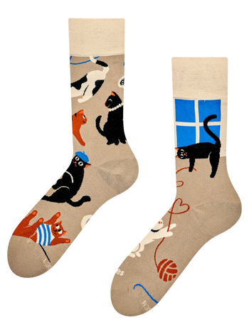 Calcetines alegres de bambú Gatos enamorados