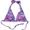 Top triangular alegre de bikini Hojas rosas tropicales
