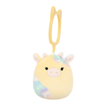 Squishmallows llavero Rina, la vaca con manchas tie-dye, 9 cm