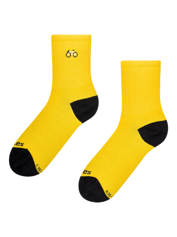 Calcetines acanalados de media caña Ciclista amarillo