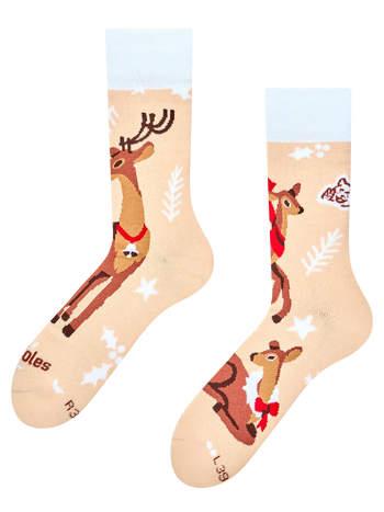 Calcetines de invierno Ciervo y cierva de Navidad