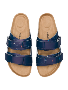 Sandalias con suela de corcho para hombre Veleros en el mar