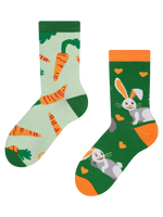 Calcetines infantiles alegres Conejo y zanahoria