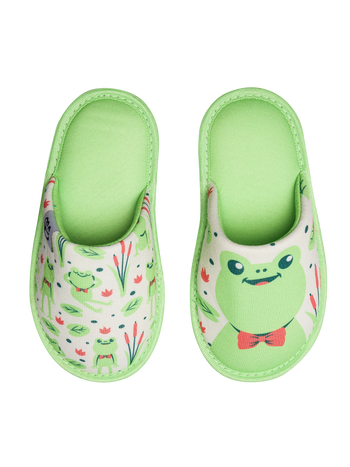 Pantuflas infantiles alegres Ranita