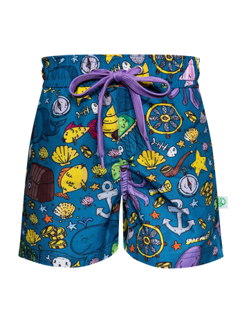 Bermudas alegres para chico Vida pirata