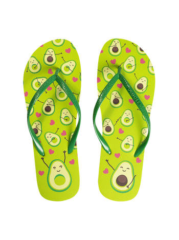 Chancletas alegres Amor por los aguacates