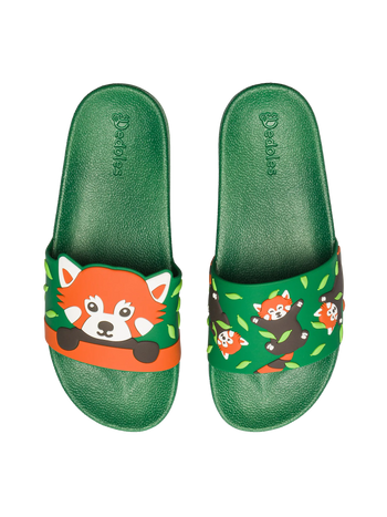 Chanclas alegres Panda rojo