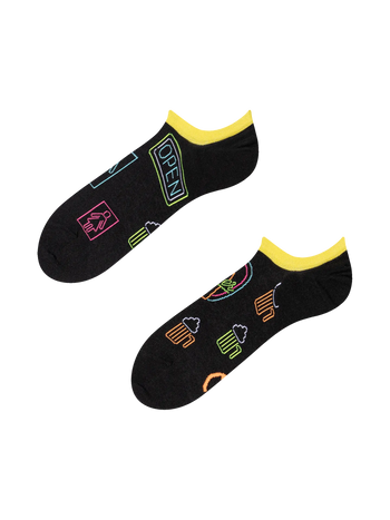 Calcetines sneakers alegres Cerveza de neón