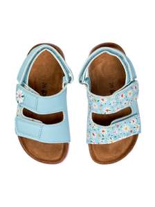 Sandalias infantiles con suela de corcho Corazones y margaritas