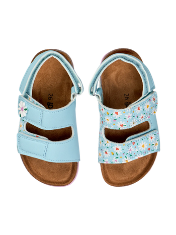 Sandalias infantiles con suela de corcho Corazones y margaritas