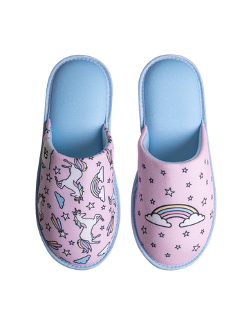 Pantuflas alegres Unicornio arcoíris