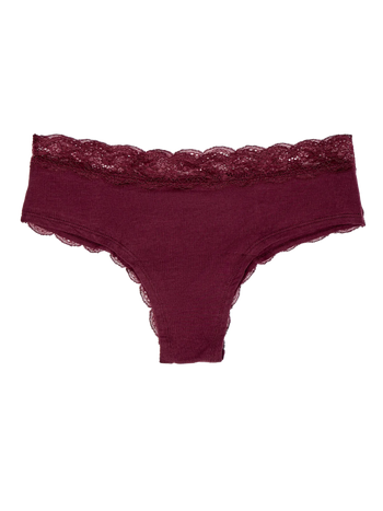 Bragas con encaje para mujer Burdeos