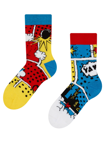 Calcetines infantiles alegres Cómics de colores