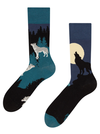 Calcetines alegres Lobo de la luna