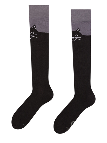 Calcetines hasta la rodilla alegres Gato negro