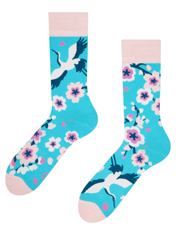 Calcetines alegres Sakura y garza