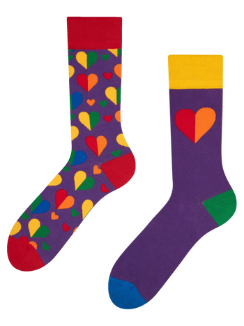 Calcetines alegres Corazones de arco iris