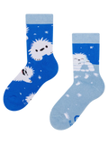 Calcetines infantiles alegres de inverno Pequeño yeti