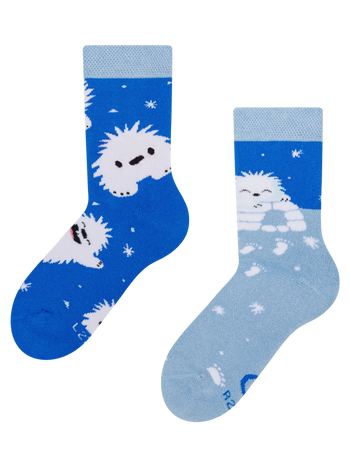 Calcetines infantiles alegres de inverno Pequeño yeti