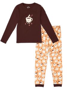 Pijama alegre para mujer Café soñoliento