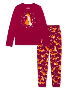 Pijama alegre para mujer Zorro y hojas