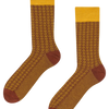 Calcetines estampados burdeos y amarillo