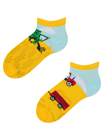 Calcetines tobilleros alegres para niños Tractor