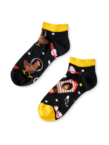 Calcetines tobilleros alegres Gallina astronauta