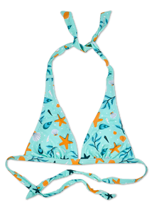 Top triangular alegre de bikini Conchas marinas