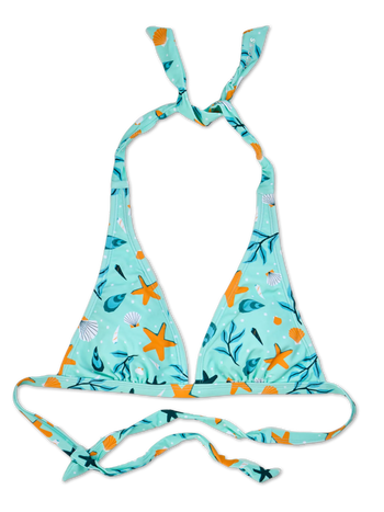 Top triangular alegre de bikini Conchas marinas