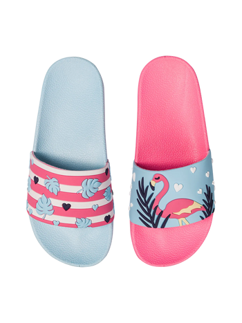 Chanclas infantiles alegres Amor por los flamencos