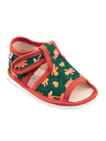Pantuflas infantiles de punta abierta Galleta de jengibre