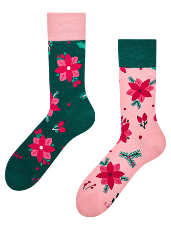 Calcetines alegres Rosas de Navidad