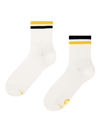 Calcetines de deporte Rayas amarillas y blancas