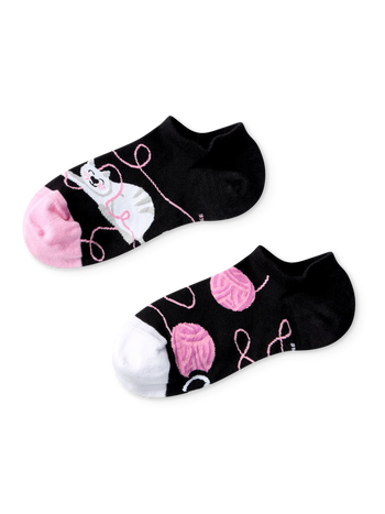 Calcetines sneakers alegres Gato y pelota