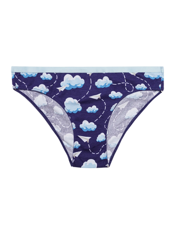 Bragas alegres para mujer Nubes y aviones de papel