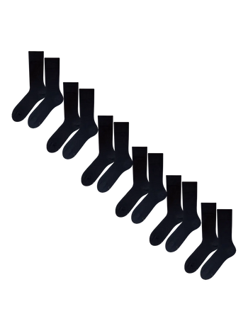 Pack de 6 pares de calcetines de algodón peinado, Negro