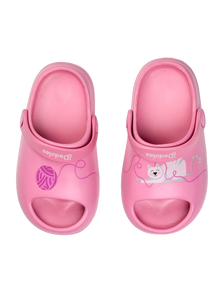 Zuecos chunky infantiles alegres Gato y pelota