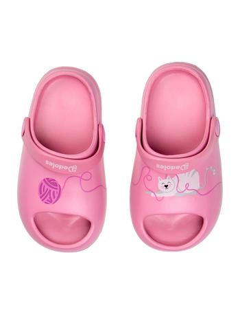 Zuecos chunky infantiles alegres Gato y pelota