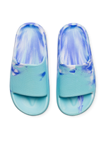 Chanclas con plataforma para mujer, azul marmolado