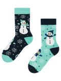 Calcetines infantiles alegres de inverno Muñeco de nieve alegre