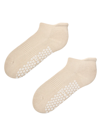 Calcetines beige para pilates y yoga