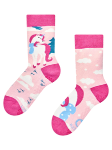 Calcetines antideslizantes de invierno para niños Unicornio con bufanda