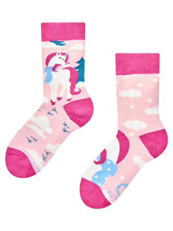 Calcetines antideslizantes de invierno para niños Unicornio con bufanda