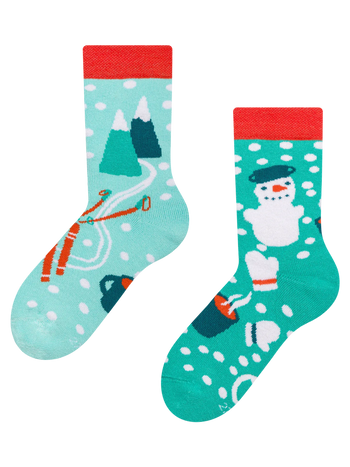 Calcetines infantiles alegres de inverno Aventura invernal