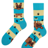 Calcetines alegres Perros y rayas