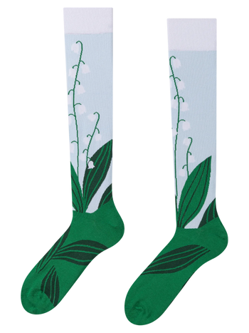 Calcetines alegres hasta la rodilla Lirios del valle